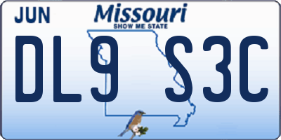MO license plate DL9S3C