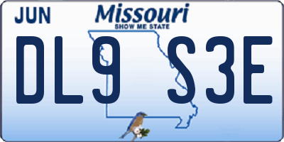 MO license plate DL9S3E