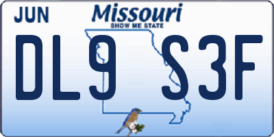 MO license plate DL9S3F