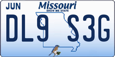 MO license plate DL9S3G