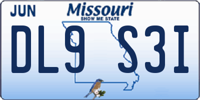MO license plate DL9S3I