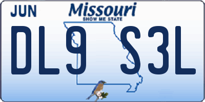 MO license plate DL9S3L