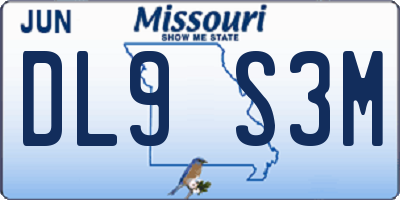 MO license plate DL9S3M