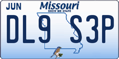 MO license plate DL9S3P
