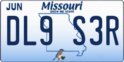 MO license plate DL9S3R