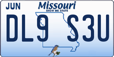 MO license plate DL9S3U