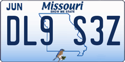 MO license plate DL9S3Z
