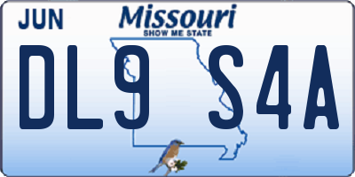 MO license plate DL9S4A
