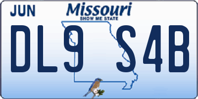 MO license plate DL9S4B