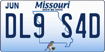 MO license plate DL9S4D