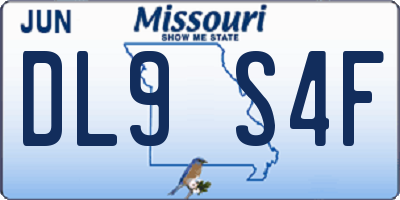 MO license plate DL9S4F
