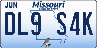 MO license plate DL9S4K