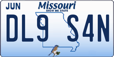 MO license plate DL9S4N