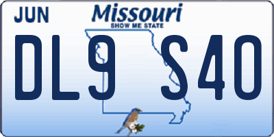 MO license plate DL9S4O