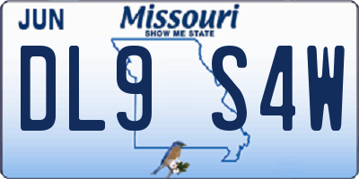 MO license plate DL9S4W