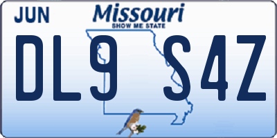 MO license plate DL9S4Z
