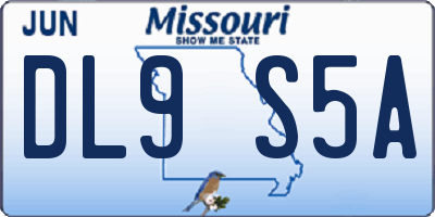 MO license plate DL9S5A