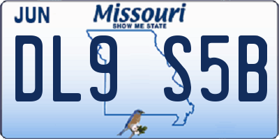 MO license plate DL9S5B