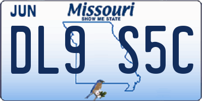 MO license plate DL9S5C