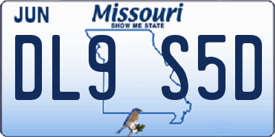 MO license plate DL9S5D