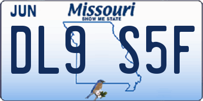 MO license plate DL9S5F