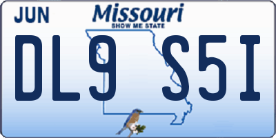 MO license plate DL9S5I