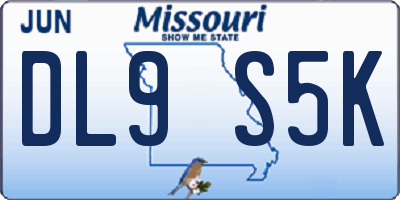 MO license plate DL9S5K