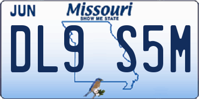 MO license plate DL9S5M