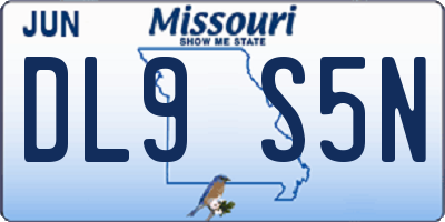 MO license plate DL9S5N