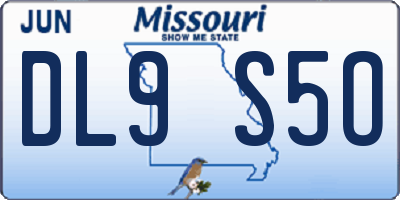 MO license plate DL9S5O