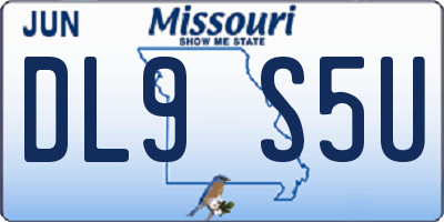 MO license plate DL9S5U