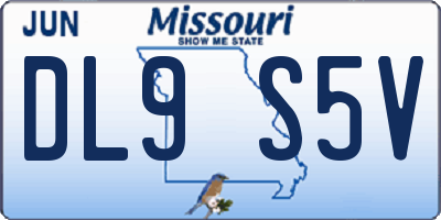 MO license plate DL9S5V