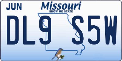 MO license plate DL9S5W