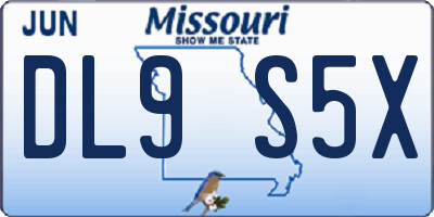 MO license plate DL9S5X