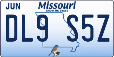 MO license plate DL9S5Z