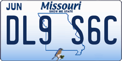 MO license plate DL9S6C