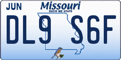 MO license plate DL9S6F