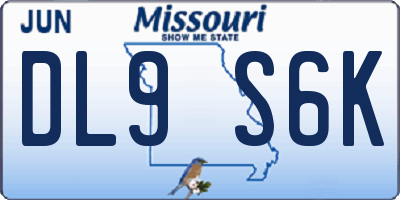 MO license plate DL9S6K