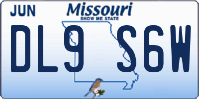 MO license plate DL9S6W