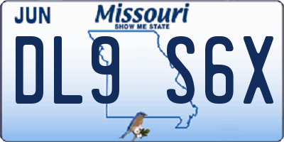 MO license plate DL9S6X