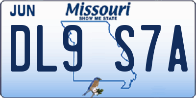 MO license plate DL9S7A