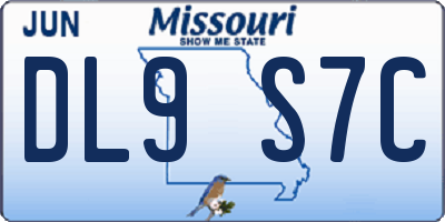 MO license plate DL9S7C