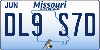 MO license plate DL9S7D