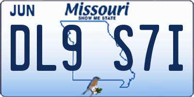 MO license plate DL9S7I