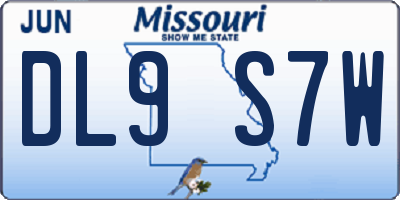 MO license plate DL9S7W