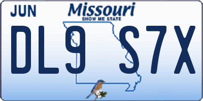 MO license plate DL9S7X