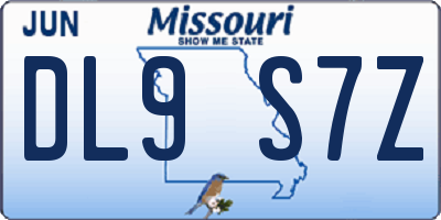 MO license plate DL9S7Z