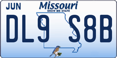 MO license plate DL9S8B