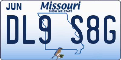 MO license plate DL9S8G