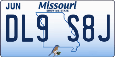 MO license plate DL9S8J